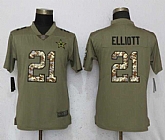 Women Nike Cowboys 21 Ezekiel Elliott Olive Camo Salute To Service Limited Jersey,baseball caps,new era cap wholesale,wholesale hats
